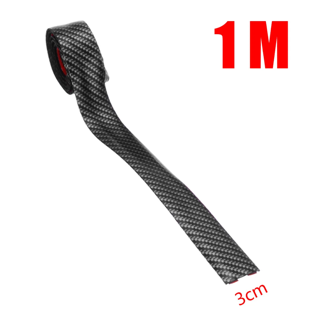 For Car Styling 3/5/7/10CM 1M Car Carbon Style Rubber Moulding Strip Soft Black Door Sill Protector Edge Guard Stickers Mayitr