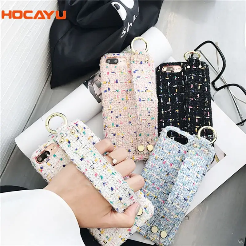 HOCAYU Wholesale Wrist Strap Handphone Back Covers for Iphone X 8 8plus