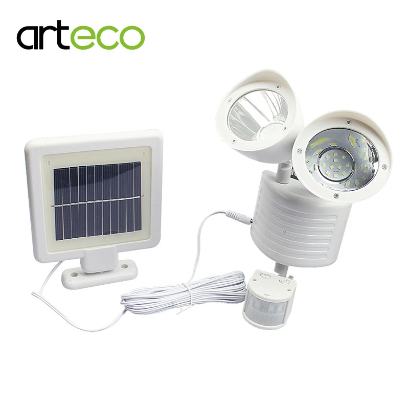 

Dual Head PIR Motion Sensor Solar Light 22LEDs with Timer Waterproof Outdoor Garden Security Spotlight Solar Wall Lamp