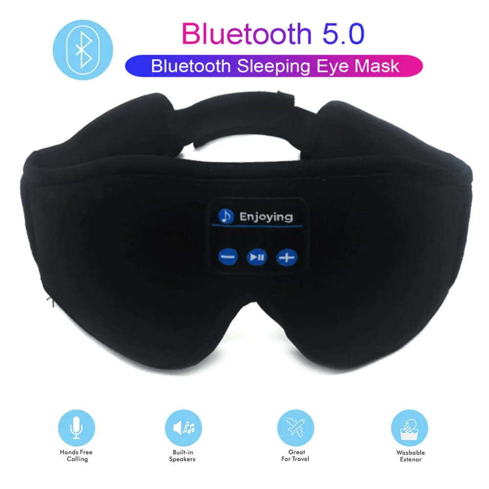 JINSERTA Bluetooth 5,0 беспроводной стерео наушники маска для сна держатель телефона сна Мягкие Наушники Спящая маска для глаз Музыка гарнитура
