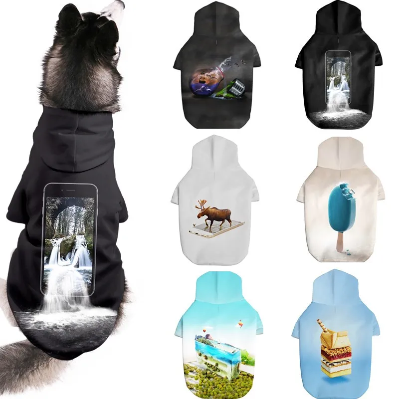 Дропшиппинг толстовки для домашних собак 3D HD одежда для домашних животных толстовки для собак весна осень толстовки для маленьких больших собак