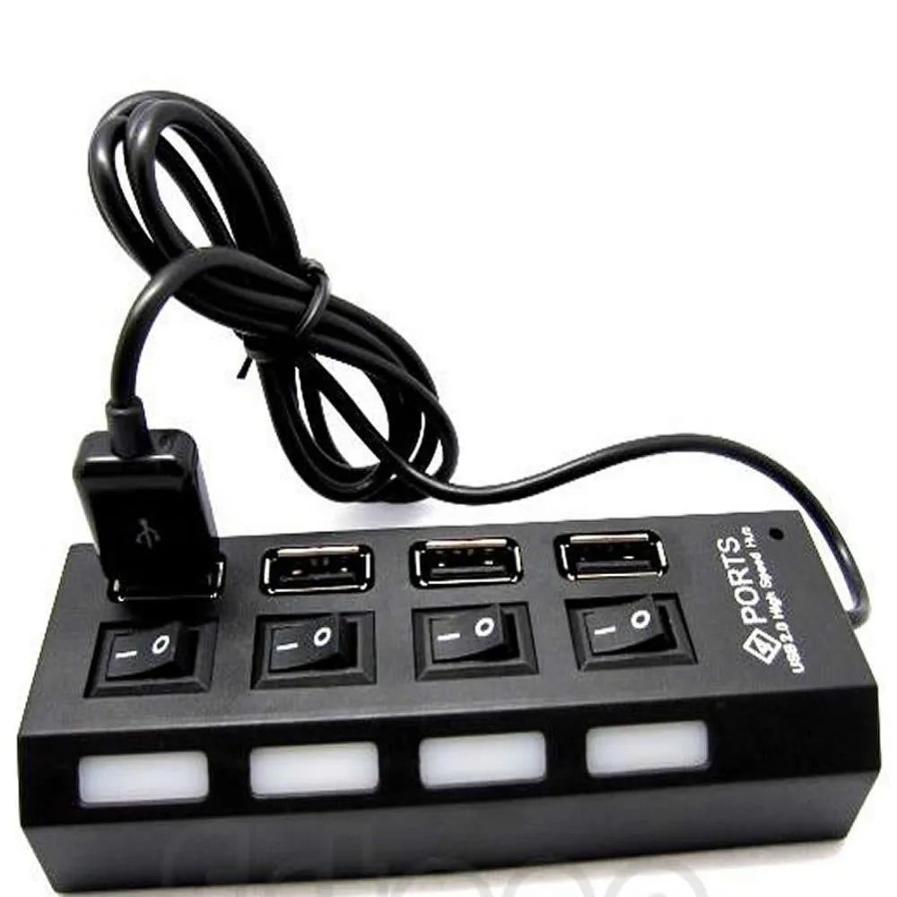 Высокоскоростной концентратор USB 2 0 с 4 портами вкл./выкл. светодиодный