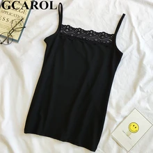 GCAROL летняя кружевная Сексуальная майка, стрейчевая черно-белая пляжная майка, базовая идеальная майка M-2XL