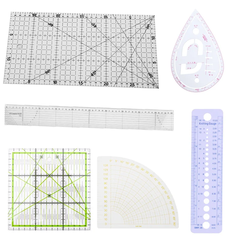1 шт., пластиковая линейка для лоскутного шитья, инструменты для шитья, толстая акриловая ткань, линейка для лоскутного шитья, инструменты для шитья