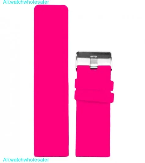 28mm Deep Pink Color Silicone Jelly Rubber Ladies Watch Band Straps WB1079K28JB