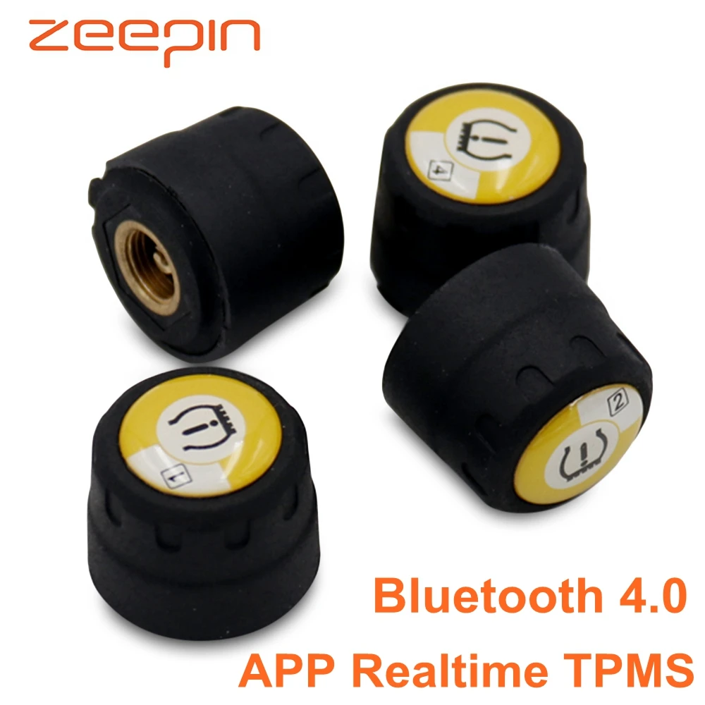

Bluetooth 4.0 Car TPMS APP for IOS Android Real-time Tire Pressure Monitoring System 4 External Sensors Auto Tyre Alarm