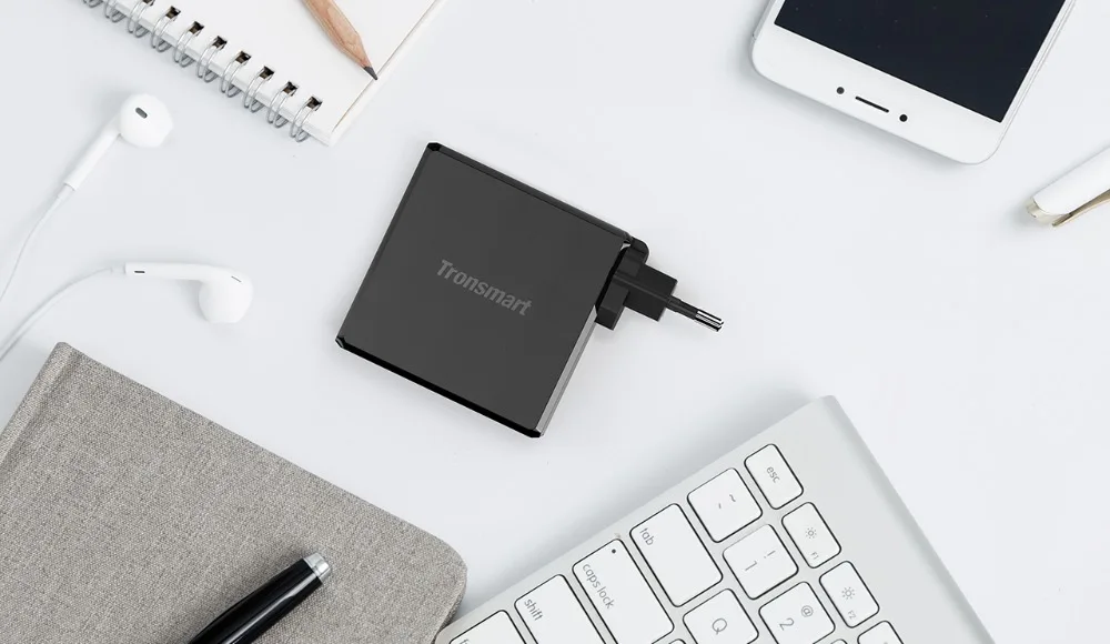 Tronsmart WCP02 60 Вт настенное зарядное устройство с разъемом типа C, быстрая зарядка 3,0, быстрая зарядка 3,0, зарядное устройство для телефона MacBook, зарядное устройство для ноутбука