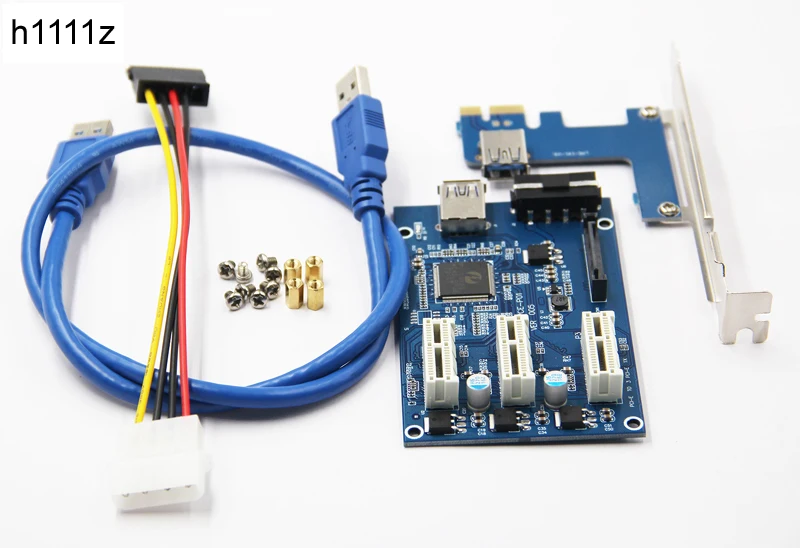 PCI Express E 1X слоты переходная карта 1 в 3 расширительный адаптер 2 слоя PCB плата 60 см USB
