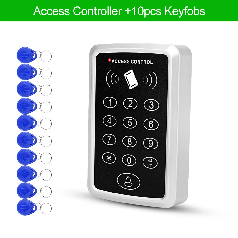 Keypad with 10 Keys Водонепроницаемая RFID Клавиатура контроля доступа на открытом воздухе непромокаемая крышка 125 кГц EM кард-ридер 10 шт. брелоки для система контроля допуска к двери - Цвет: Keypad with 10 Keys