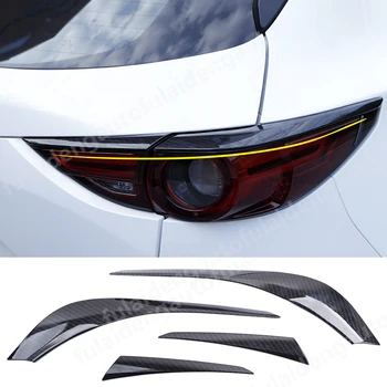 

4pcs For Mazda CX-5 CX5 2017-2019 Carbon Fiber ABS Rear Tail Light Lamp Taillight eyebrow Trim Cover Car styling accessories