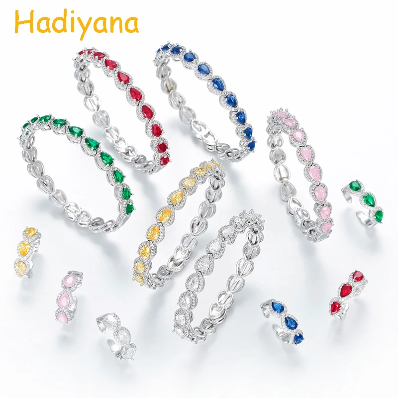Buy Hadiyana High Quality Multi Color Bangle Ring Set