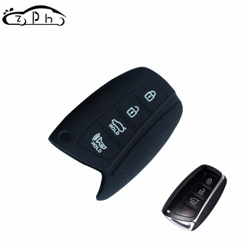 

Silicone Car Key Cover Fob Cases For Hyundai Solaris ix35 ix45 Azera Equus Genesis Santa Fe 4 Buttons Smart Keys Shell Free Ship