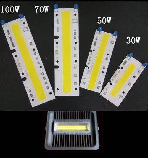 

Long strip COB LED 20W 30W 50W 70W 100W 150W AC 220V 110V lamp chip beads Smart IC driverless integrated Driver for flood light