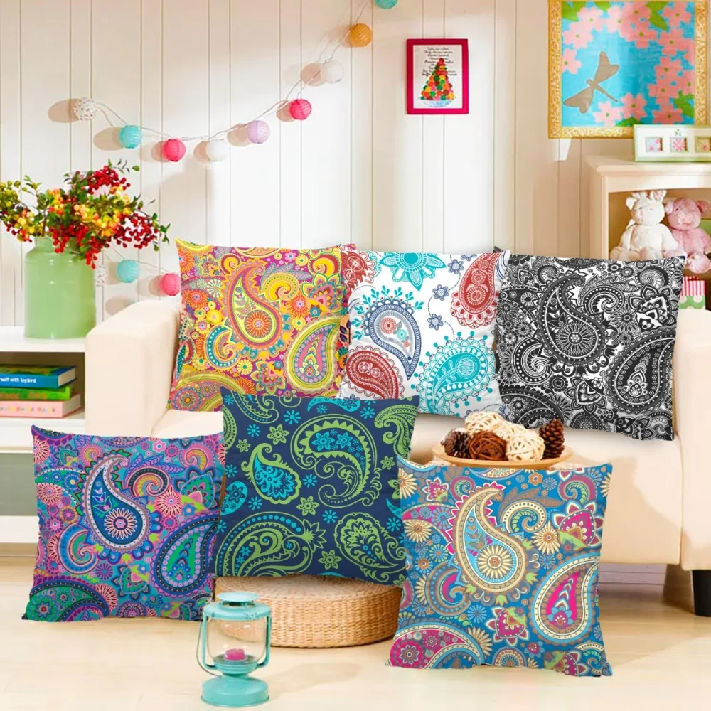 Aliexpress Frigg Blue Bohemian Cushion Cover Polyester Aliexpress Frigg Blue Bohemian Cushion Cover Polyester White Geometric Boho Sofa Home Decorative Cushions Case Chair Seat From