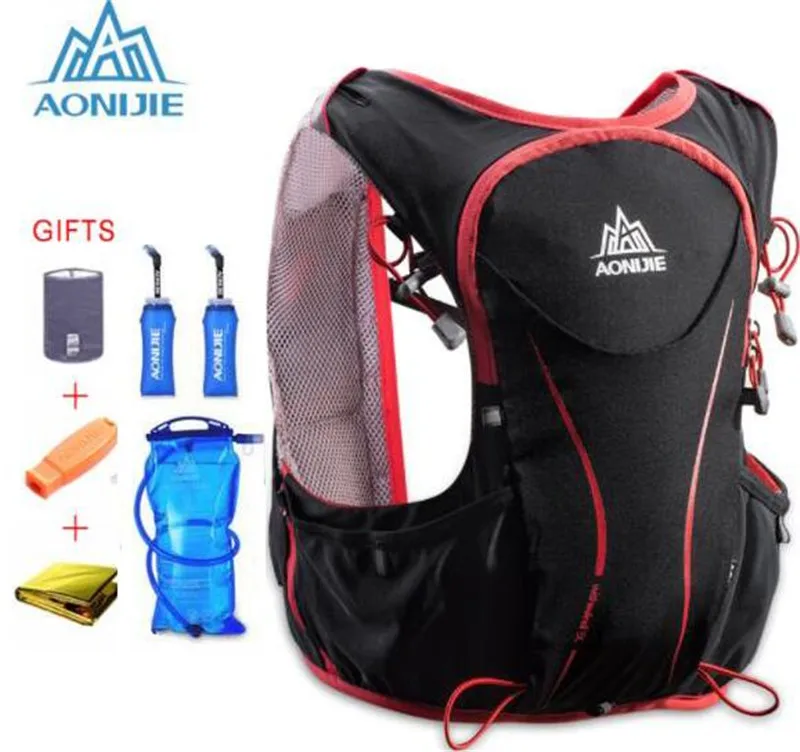 

AONIJIE 5L Outdoor Sports Backpack Women Men Marathon Hydration Vest Pack for Exchange Cycling Hiking Running For 1.5L Water Bag