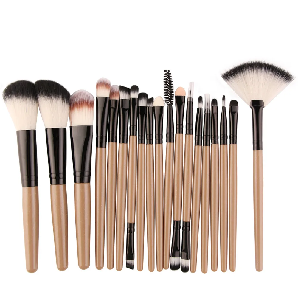 Women 's Fashion Beauty 18 pcs Makeup Brush Set natural hair tools Make