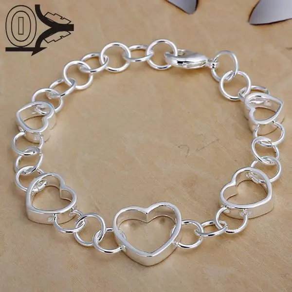 

2016 New Arrival Silver Plated Bracelet,Wedding Jewelry Accessories,Fashion Silver Five Flat Hollow Bracelets Bangle Gift