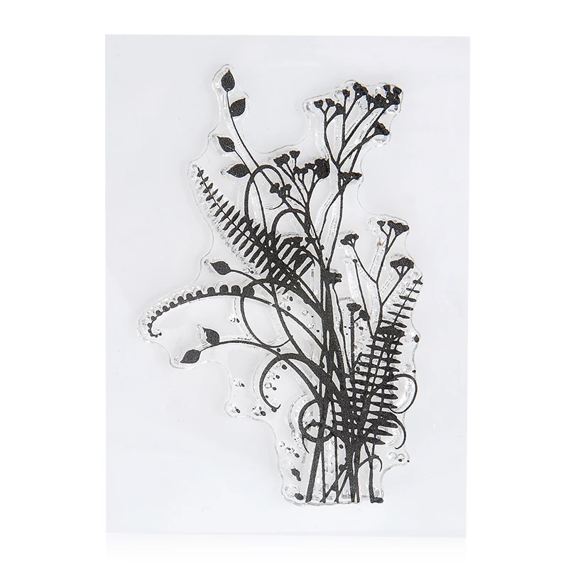 

Fashion Silicone Flower&Grass Transparent Clear Rubber Stamp Sheet Cling Scrapbooking Photo Album PaperCard DIY Craft