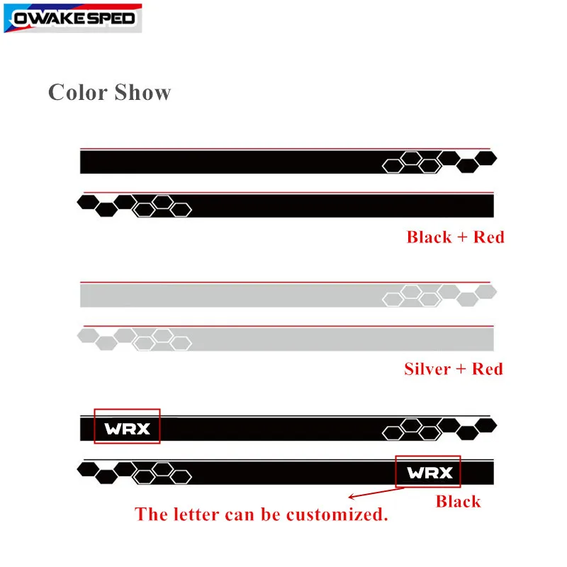 Улей гоночный Спорт наклейки двери автомобиля боковая юбка полосы Авто украшения тела наклейки для Subaru Impreza WRX STI