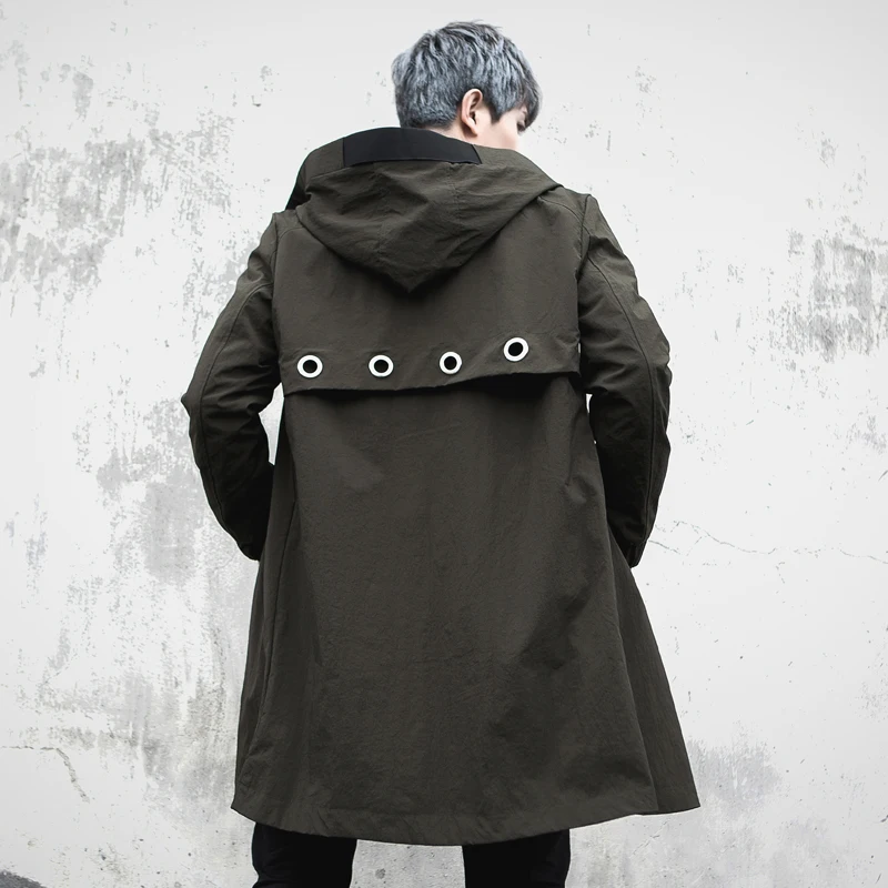 Мужская Длинная ветровка в стиле хип хоп с капюшоном и ушками 2019|men's cloak|mens long