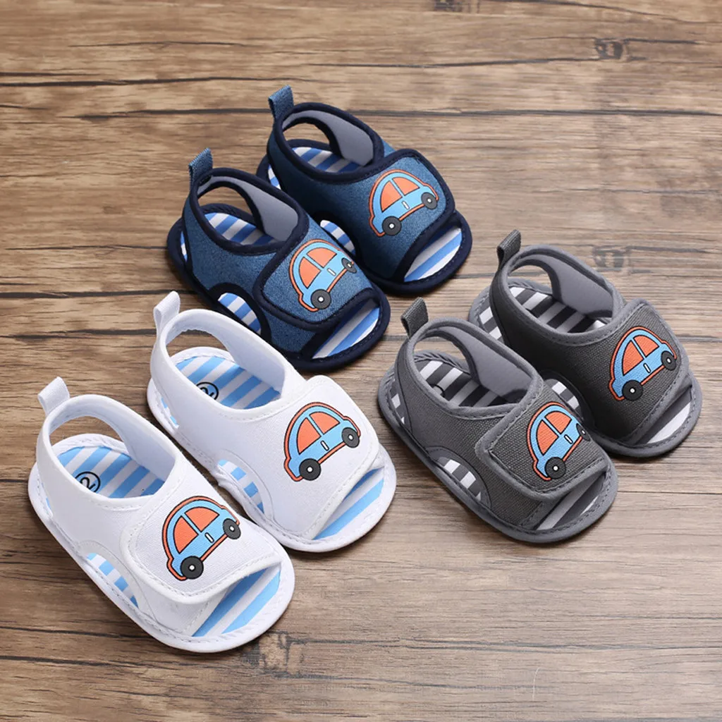 Summer Toddler shoes Baby Girls Boys Shoes Car Decorative Cotton Soft Bottom Sandals Hook Loop Non-Slip Casual Baby Shoes