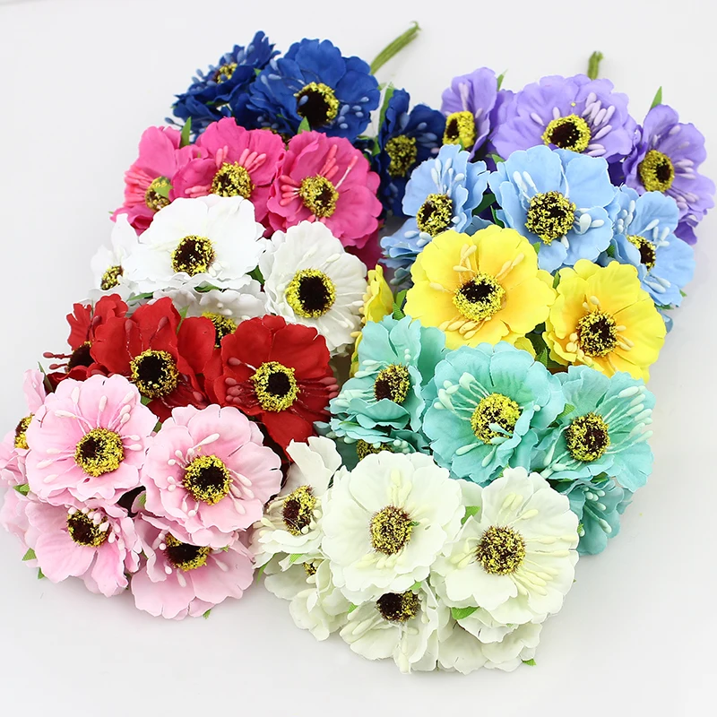 624 30 De Réductionbouquet De Fleurs De Camélia Artificiel 4 Cm Fleurs De Soie Multicolores Pour La Décoration De Mariage 60 Pcslot In