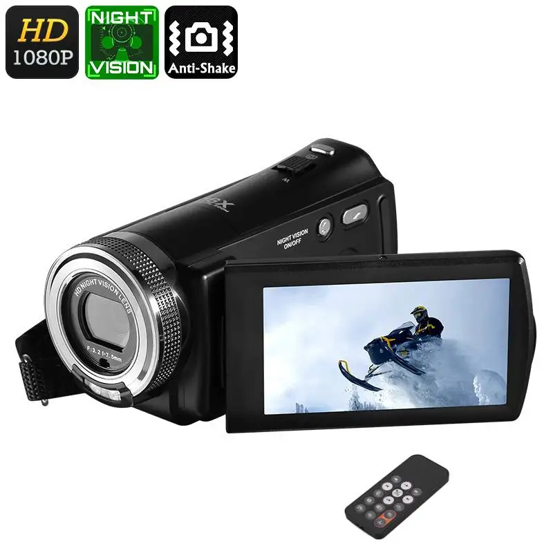  Cámara de vídeo V12 1080P Full HD 16X videocámara de grabación de Zoom Digital con 30 pulgadas de p