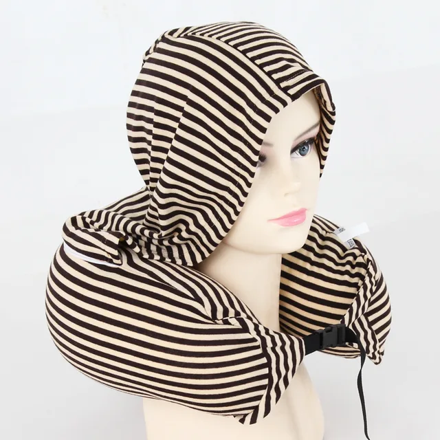Buy Fashion U Shaped Pillow with Hat Stripe Pattern