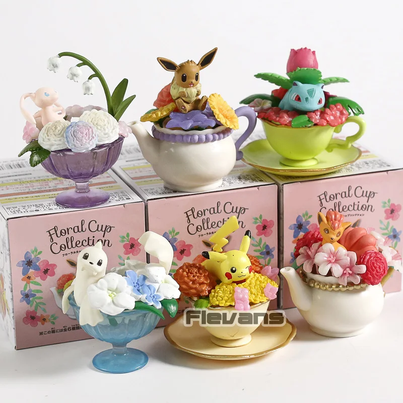 Аниме Мультяшные Монстры Цветочная чашка коллекция Dewgong Vulpix Venusaur Eevee Mew ПВХ