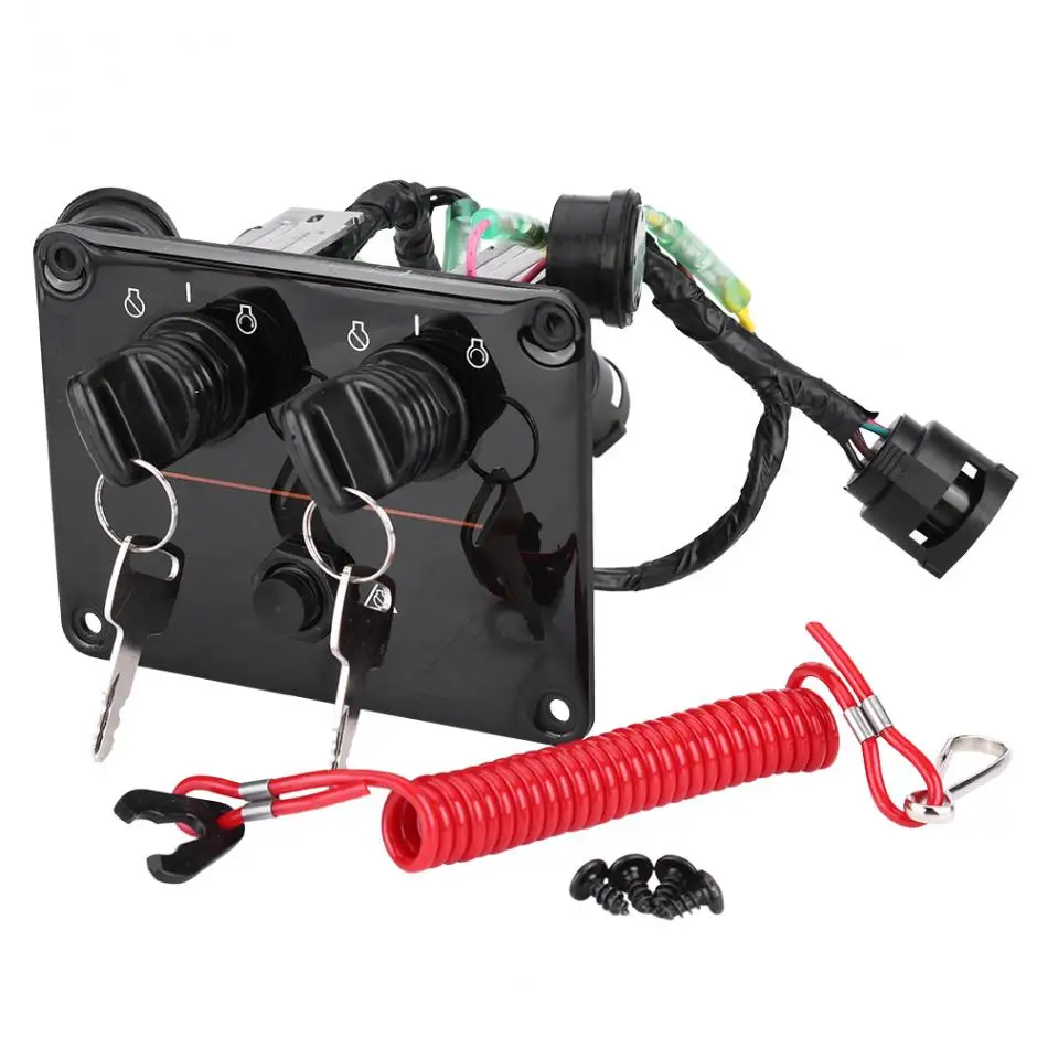 

12V Dual Engine Key Switch Panel Main Twins Switch Control Assembly for Yamaha Outboard Engines 6K1-82570-13-00 Car Accessories