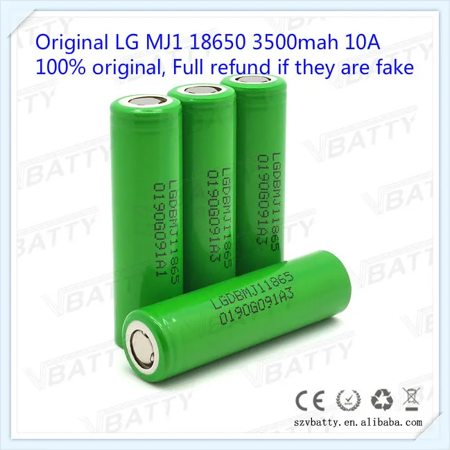 Для LG MJ1 18650 3500mah 10A 3,7 V перезаряжаемый литий-ионный аккумулятор с плоским верхом(1 шт