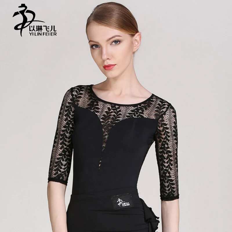 Buy Women latin dance leotard Three Quarter sleeve