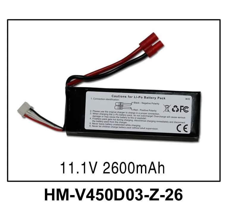 

Walkera V450D03 spare parts HM-V450D03-Z-26 Li-po battery 11.1V 2600mAh 25C