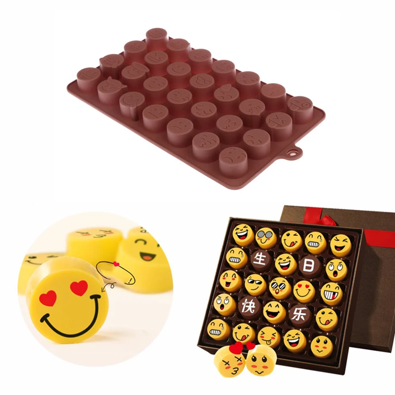 

Emoji DIY Mold Smiling 28 Face Expressions Cake Decorating Silicone Fondant Chocolate Mold Kitchen Baking Mold