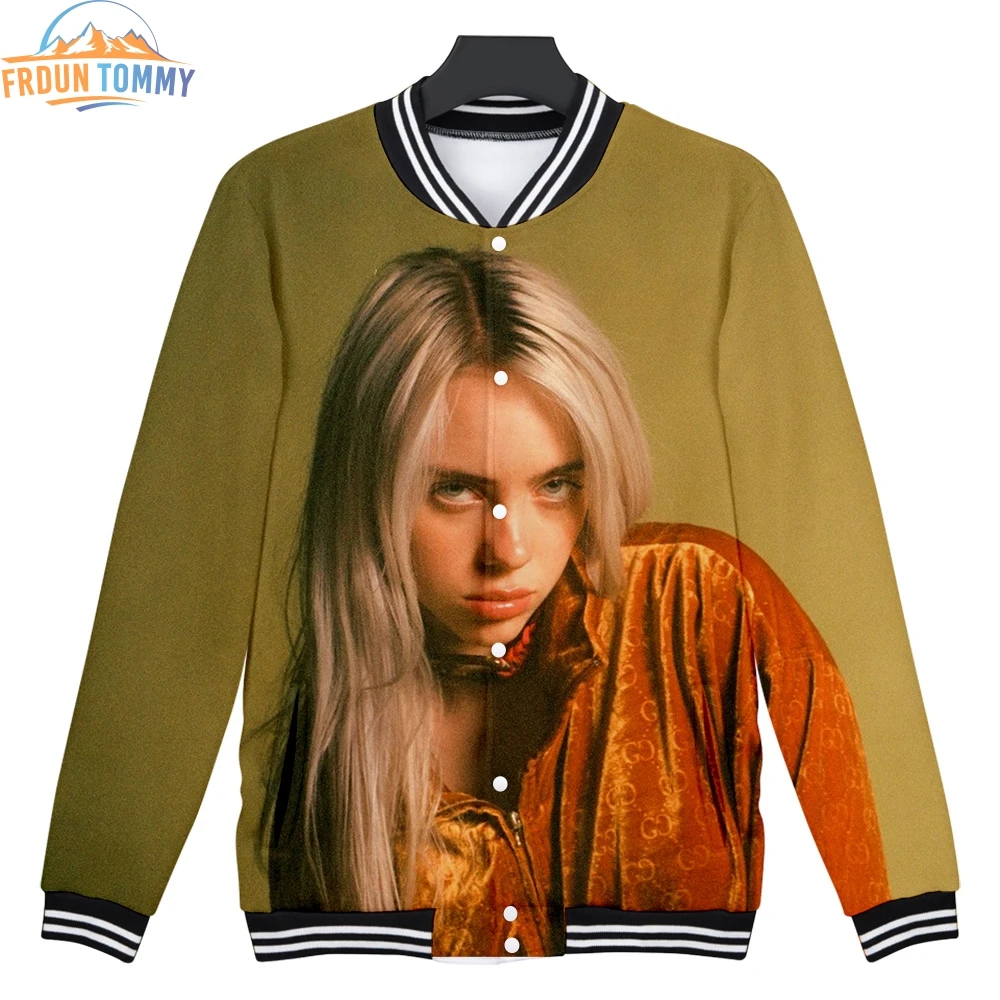 

2019 New Billie Eilish 3D printing fashion Casual Baseball Jacket Women and men Warm and comfortable Hot Sales kpops Jacket