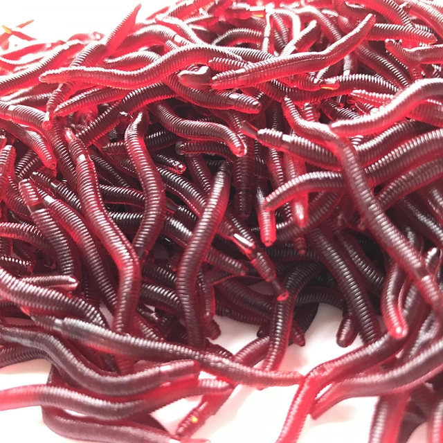 Free Shipping 500pcs 4cm Soft Red Blood Worm Lure Baits, Soft