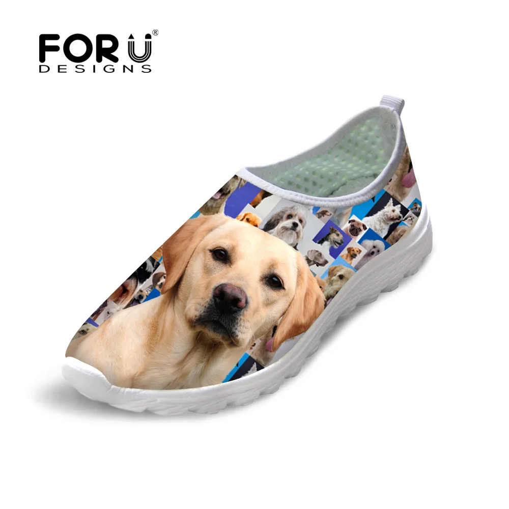 Hot Summer Breathable Outdoor Walking Mesh Womens Shoes Golden Rottweiler Pattern Shoes Casual font b Women