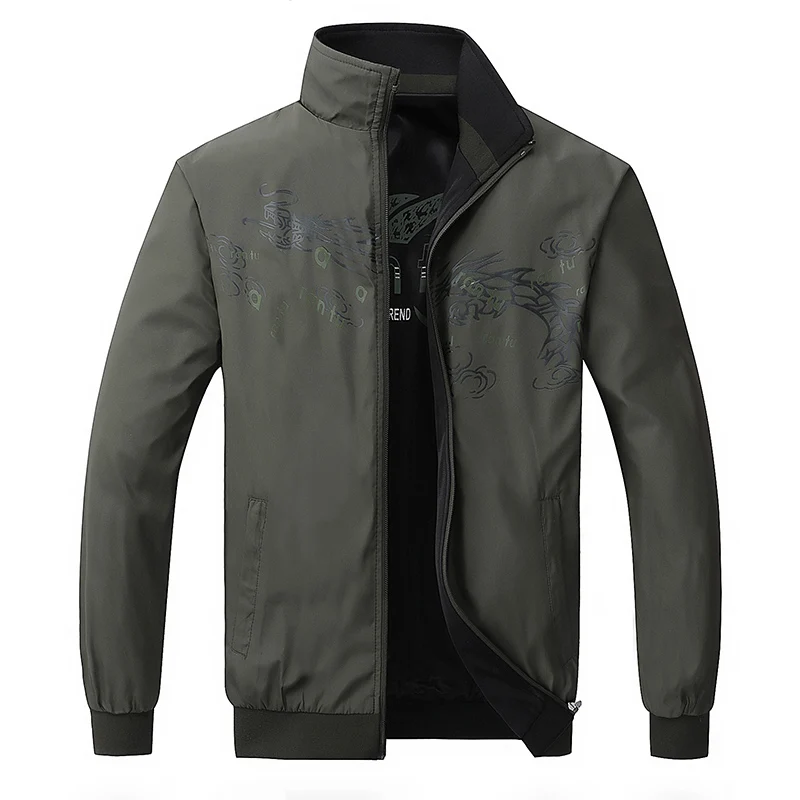 Army Green MANTLCONX, новинка, Весенняя мужская куртка с модным принтом, ветровка, мужские уличные куртки, повседневная куртка большого размера, мужская верхняя одежда, Homme - Цвет: Army Green