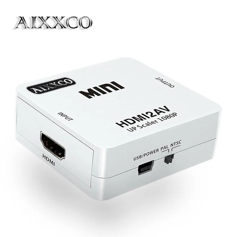 Best Seller AIXXCO HD 1080P HDMI To AV/RCA CVBS Adapter Mini HDMI2AV