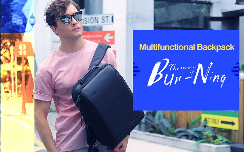 BOPAI, кожаный мужской рюкзак для ноутбука, многофункциональный, с usb зарядкой, большой емкости, с защитой от кражи, для путешествий, бизнес-рюкзак для 15,6 дюймов