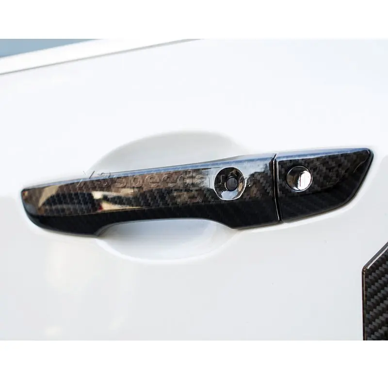 Car styling Carbon Fiber Style Door Handle cover with smart hole For