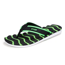 Plus Size US 11 Wave Flip Flops For Men Cheap Striped EVA Men’s Slides Shoes Summer Cool Flat Home Slippers Beach Shoes Man