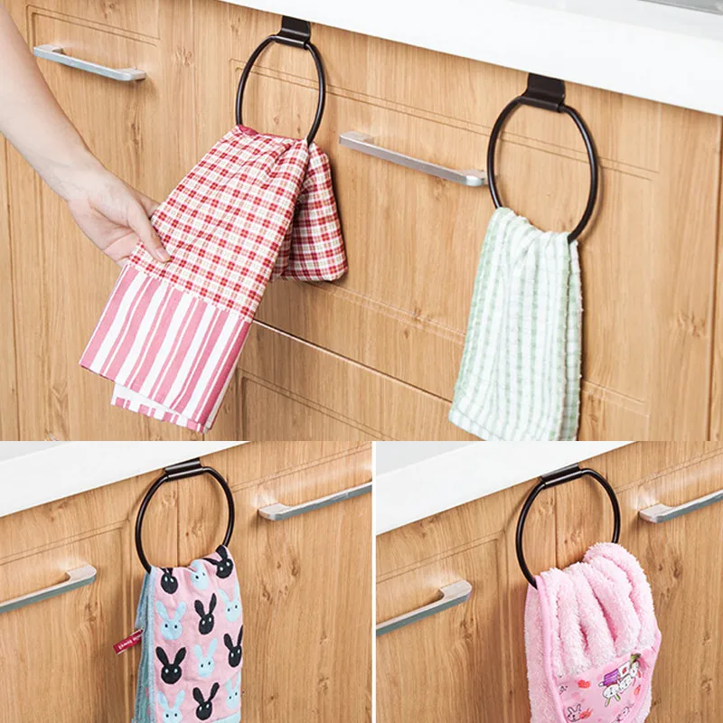 

Towel Ring Holder Rack Wrought Cast Iron Round Hanging Bathroom Kitchen Holder Ring Accessories 8 9 WXV Sale