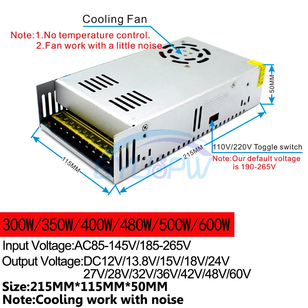 300W-600W