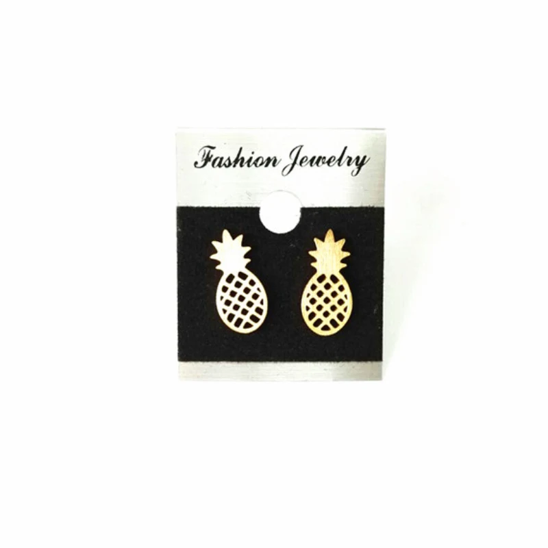Женские серьги гвоздики в виде ананаса из нержавеющей стали|pineapple earrings|earrings studananas