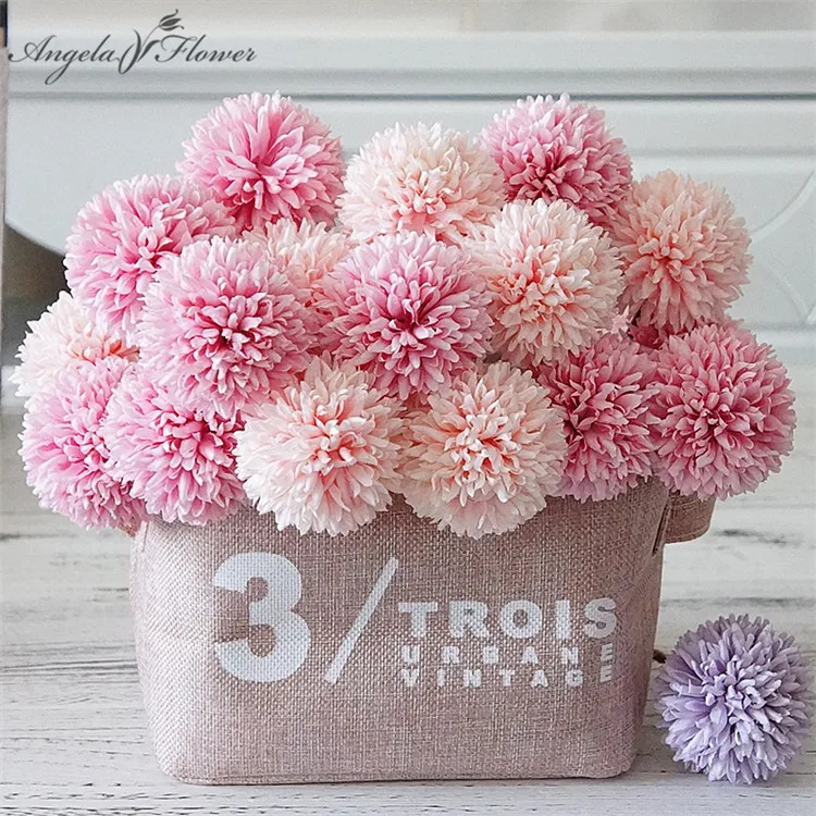 

Single branch dream dandelion thorn ball small pom-pom artificial flower dandelion DIY home wedding photography Christmas decor