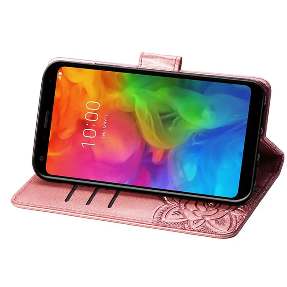 Флип кейс из искусственной кожи для LG Q7 2018 3D чехол с бабочкой телефона LMQ610EM LM Q610EM