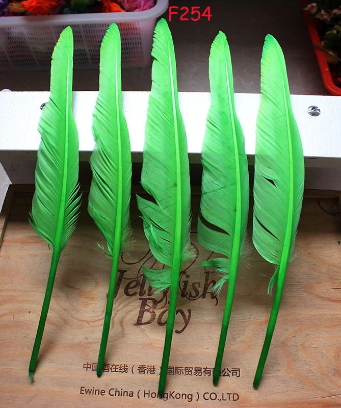 

Wholesale 100pcs goose feather humpback 30-35cm/12-14inch /green