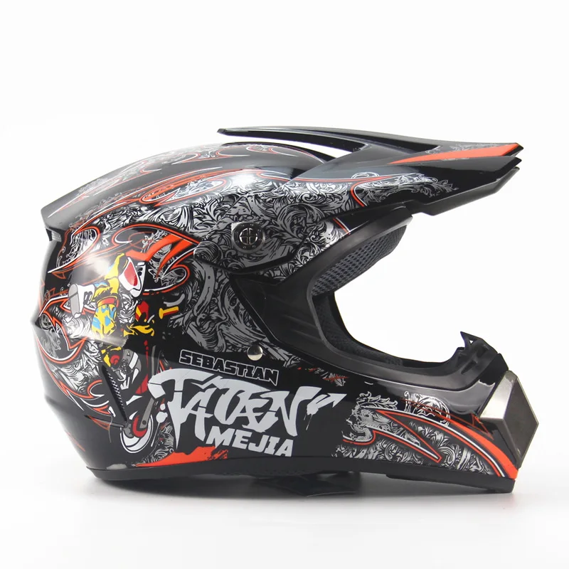 Moto rcycle ATV шлем Мужской Мото шлем высшего качества casco capacete moto cross off road moto cross Racing Шлем DH MTB DOT - Цвет: Bright Black 4