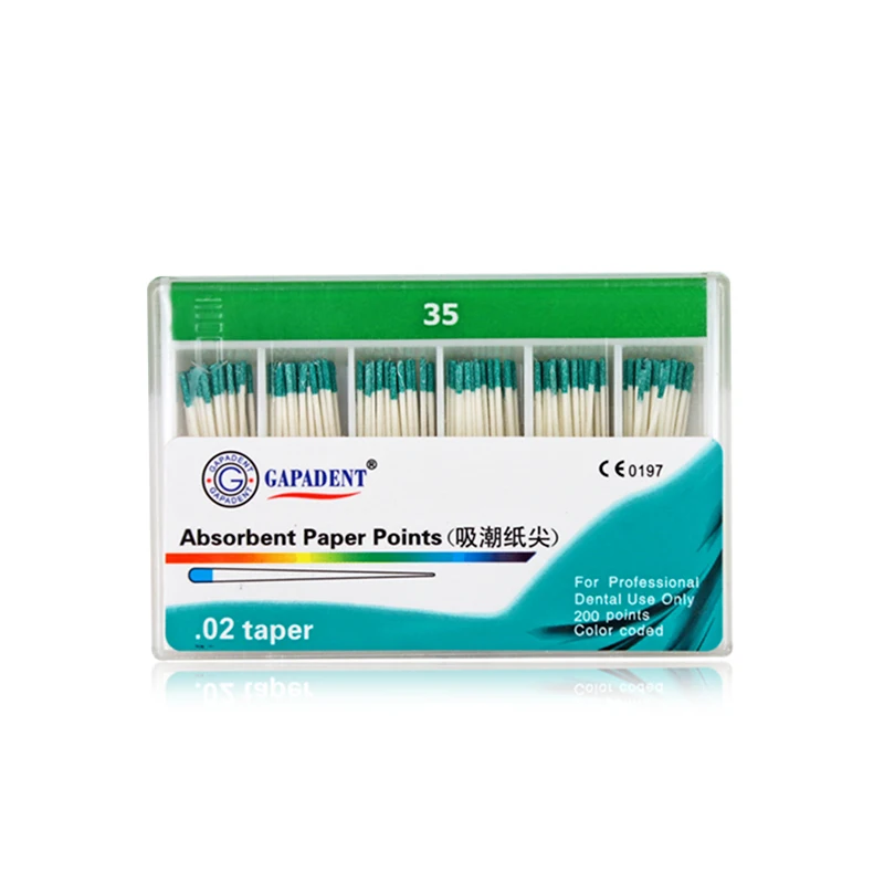 Абсорбирующие бумажные точки 15-40# стоматологический корень отмена файлы эндодонтика хлопок волокна советы стоматолога продукт материалов - Цвет: Green35
